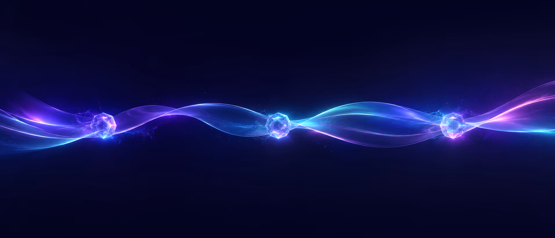 A violet ribbon folding through four distinct turns
